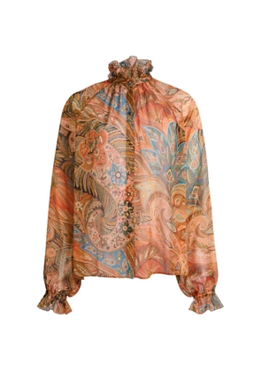 ETRO ruffled paisley-motif shirt - Orange