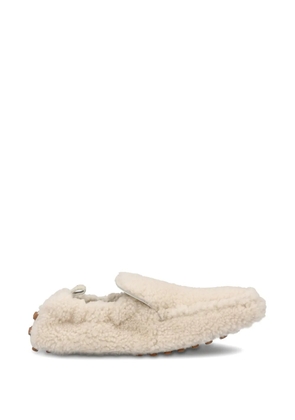 Tod's shearling pebble-detail loafers - Neutrals