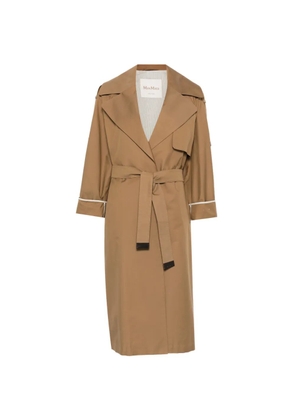 Max Mara notched-lapel belted trench coat - Brown