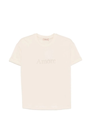 TWINSET Amore appliqué T-shirt - Neutrals