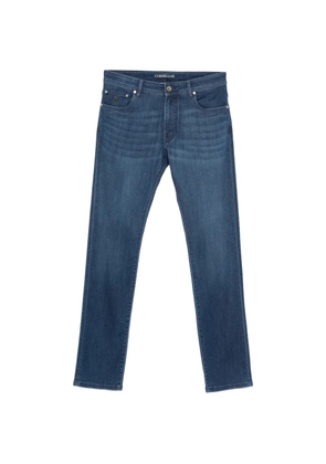 Corneliani logo patch denim jeans - Blue