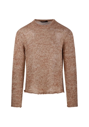 Fabrizio Del Carlo lettuce-hem sweater - Brown