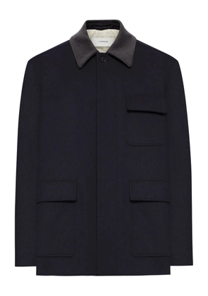 Lardini wool contrast-collar jacket - Blue