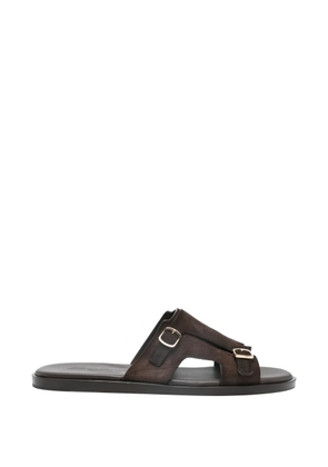 Santoni buckle-detail slides - Brown