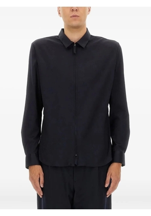 Giorgio Armani long-sleeves cotton shirt - Blue