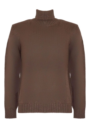 Eleventy turtleneck ribbed-trim sweater - Brown