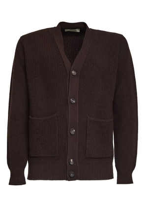 Filippo De Laurentiis ribbed-knit V-neck cardigan - Brown