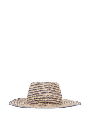 Helen Kaminski striped raffia hat - Neutrals