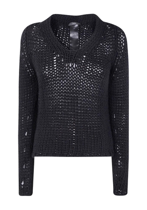 SAPIO open knit sweater - Black