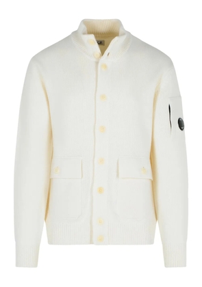 C.P. Company Lens-detail cardigan - White