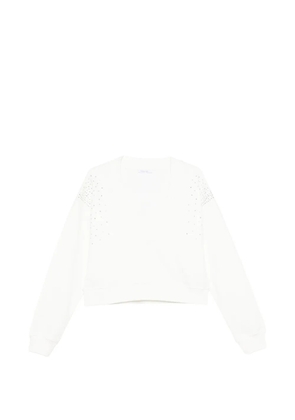 Patrizia Pepe crystal-embellishment sweatshirt - White