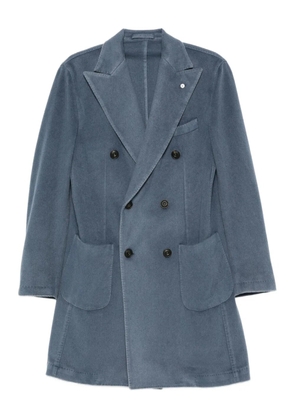 L.B.M. 1911 double-breasted patch-pocket coat - Blue