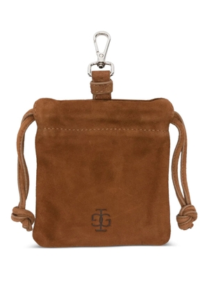 The Garment drawstring suede pouch - Brown