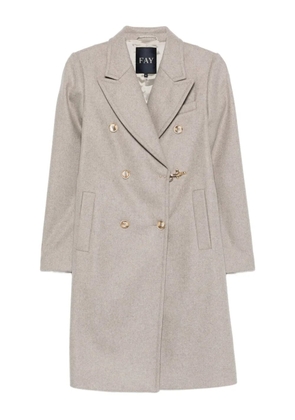Fay double-breasted clasp coat - Neutrals
