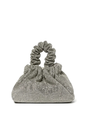 TWENTY FOURHAITCH crystal-embellished ruched-handle shoulder bag - Silver