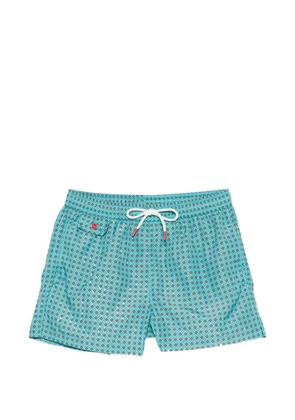 Kiton geometric-print swim shorts - Blue