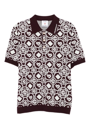 Casablanca monogram pattern polo shirt - Purple