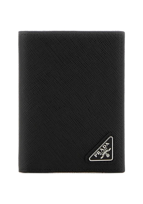 Prada logo-plaque leather wallet - Black