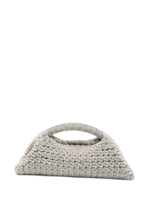 Hibourama Olivia crystal-embellishment clutch bag - Silver