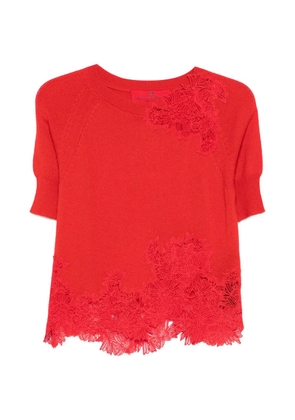 Ermanno Scervino floral-lace top - Red