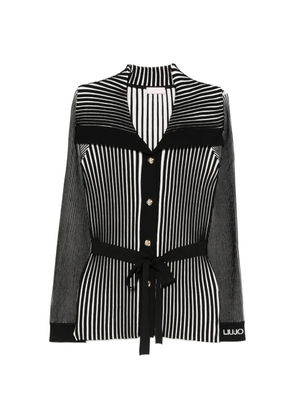 LIU JO striped belted cardigan - Black