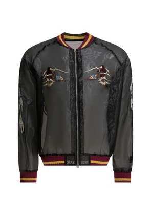 KAPITAL embroidery zip coat - Black