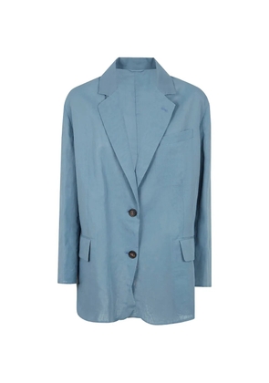 Brunello Cucinelli buttoned cotton blazer - Blue