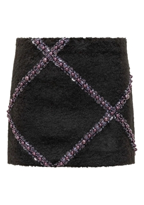 DES PHEMMES beaded-embellishment mini skirt - Black