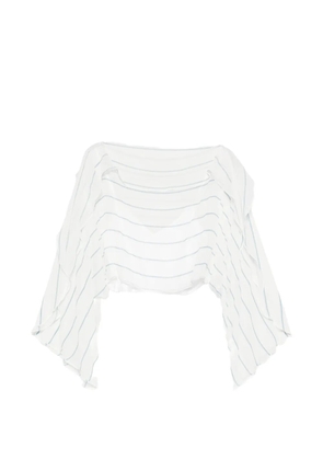 BONDI BORN striped ruffled top - White