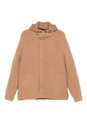 Herno hooded ribbed-knit jacket - Neutrals