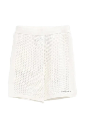 Casablanca logo-embroidered mesh shorts - White