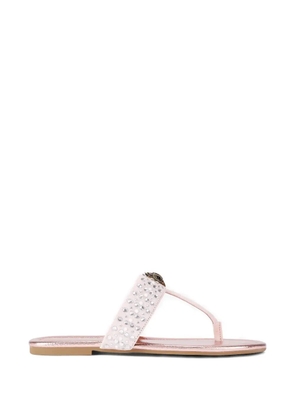 Kurt Geiger London Kensington crystal eagle flat sandals - Pink