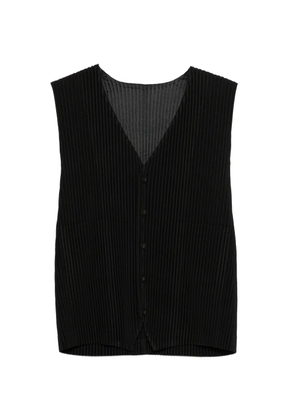Homme Plissé Issey Miyake pleated buttoned vest - Black