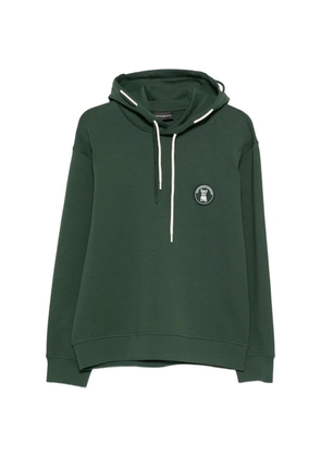 Emporio Armani logo-patch hoodie - Green