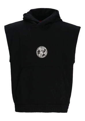 HUGO sleeveless graphic hoodie - Black