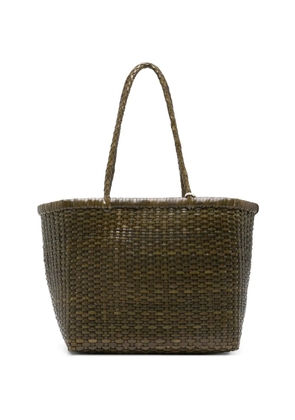 DRAGON DIFFUSION small Grace Basket woven tote bag - Green