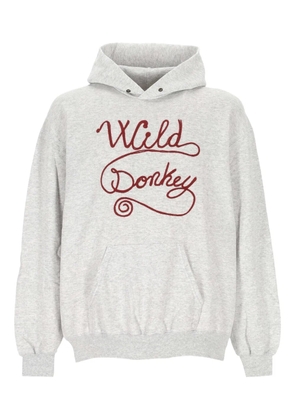 Wild Donkey logo-embroidered hoodie - Grey