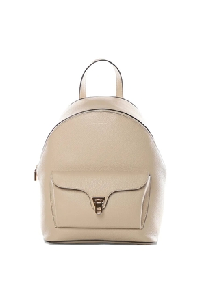 Coccinelle flap-pocket leather backpack - Neutrals