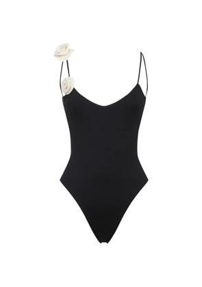 La Reveche floral-appliqué swimsuit - Black