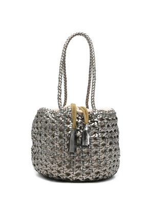 DRAGON DIFFUSION small Juventus braided bucket bag - Silver