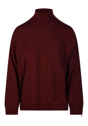 Nude side zip turtleneck sweater - Red