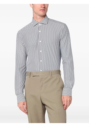 Xacus striped long-sleeve shirt - White