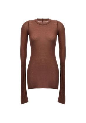 Rick Owens ribbed long-sleeve T-shirt - Brown