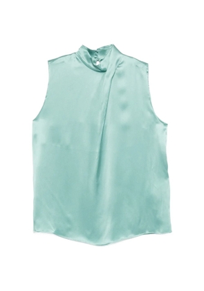 Eleventy draped mock-neck blouse - Blue