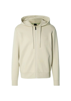 BOSS logo-detail zip-up hoodie - Neutrals