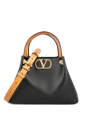 Valentino Garavani logo-plaque studded-embellishment tote bag - Black