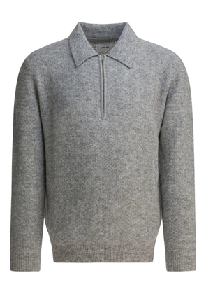 NN07 Alfie zip-textured polo shirt - Grey