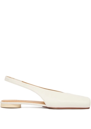 MM6 Maison Margiela square-toe slingback flat pumps - White