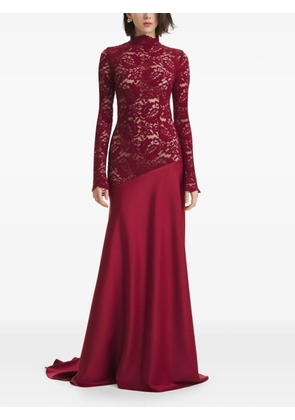 2310 STUDIO lace long-sleeve maxi dress - Red