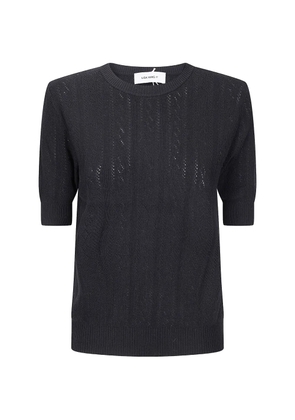 Lisa Yang openwork crew-neck T-shirt - Black
